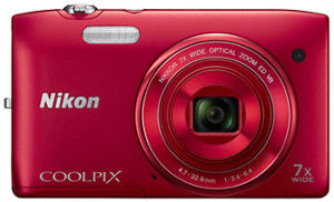 NIKON Coolpix S3500 Compact Digital Camera - Red - VNA292E1